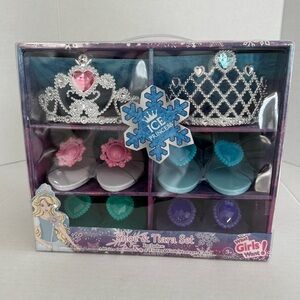 Princess Dress-Up Set Crowns and Shoes Girl Pretend Play 3 Years and Up